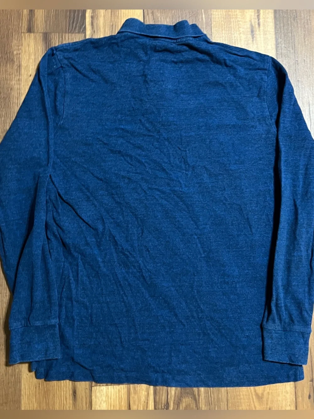 Polo Ralph Lauren Polo Shirt Mens Medium Cotton Long Sleeve Blue Pony Preppy